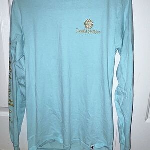 Simply Southern Sky Blue Shirt with Gold Details